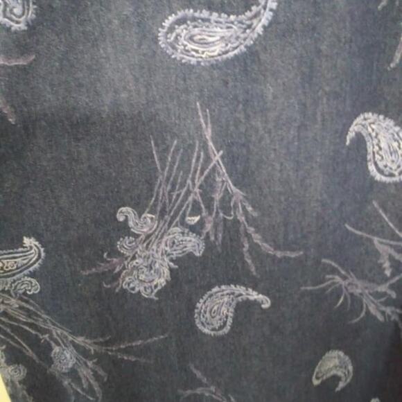 Westbound Jean Paisley Print Overall Maxi Denim Dress Modest Sz Large - Picture 7 of 7